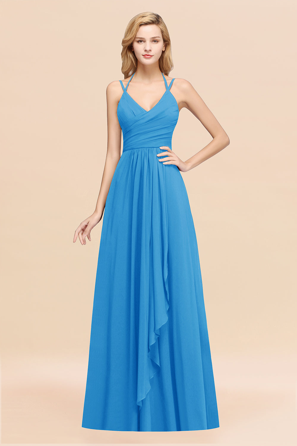 Affordable Chiffon Burgundy Bridesmaid Dresses With Spaghetti Straps - Fashionpara