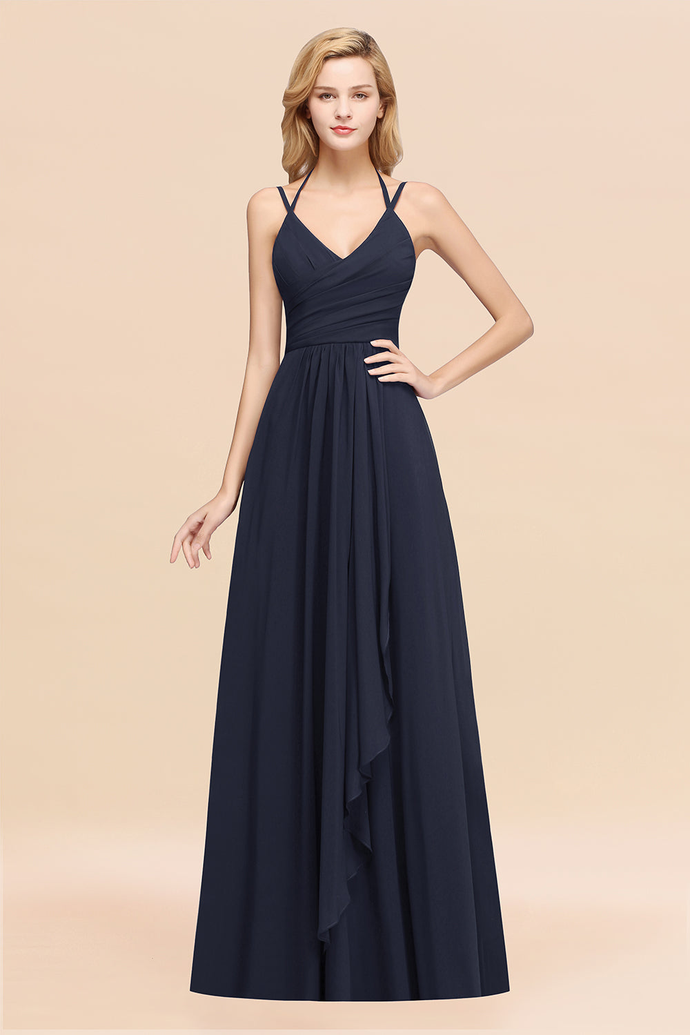 Affordable Chiffon Burgundy Bridesmaid Dresses With Spaghetti Straps - Fashionpara