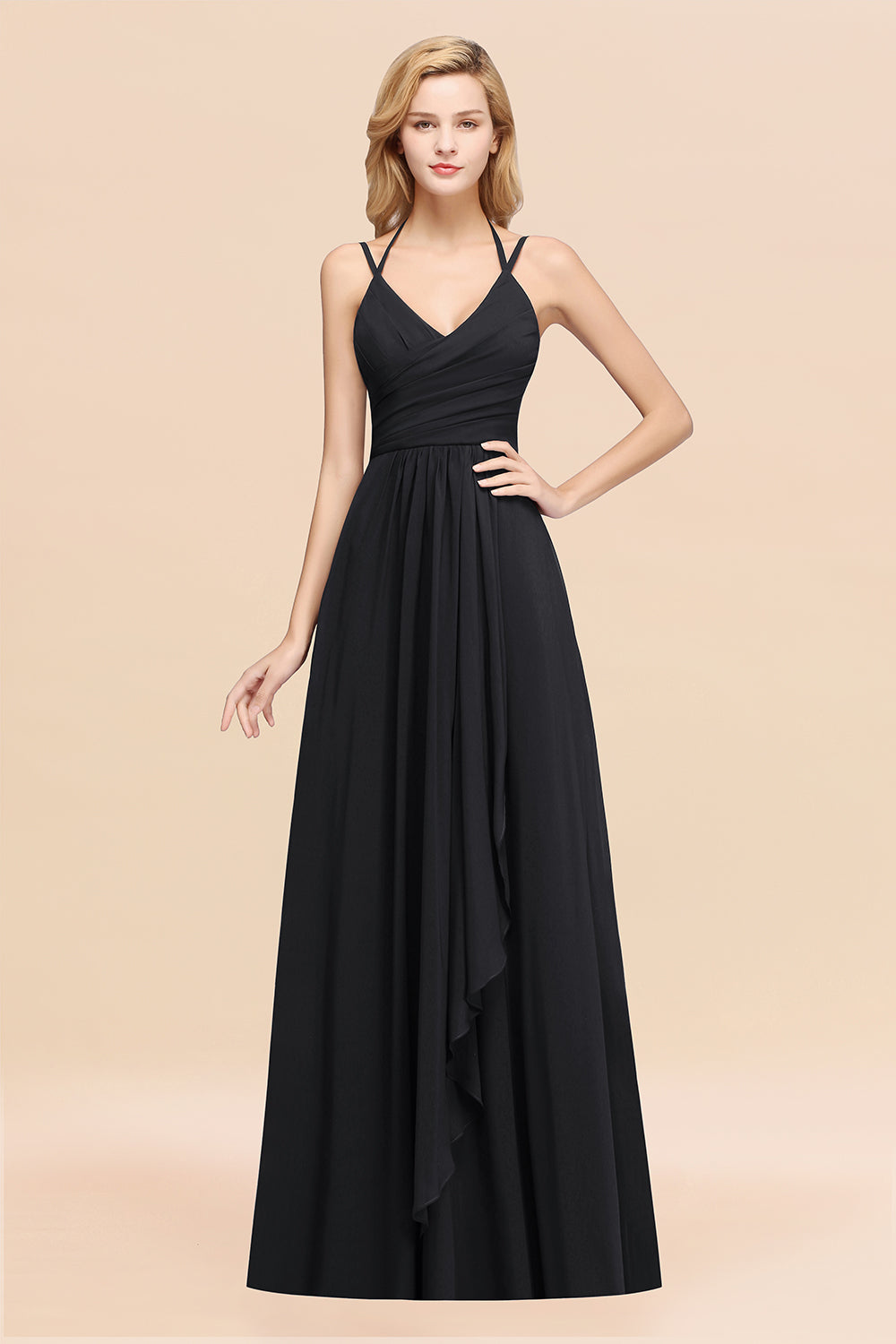 Affordable Chiffon Burgundy Bridesmaid Dresses With Spaghetti Straps - Fashionpara