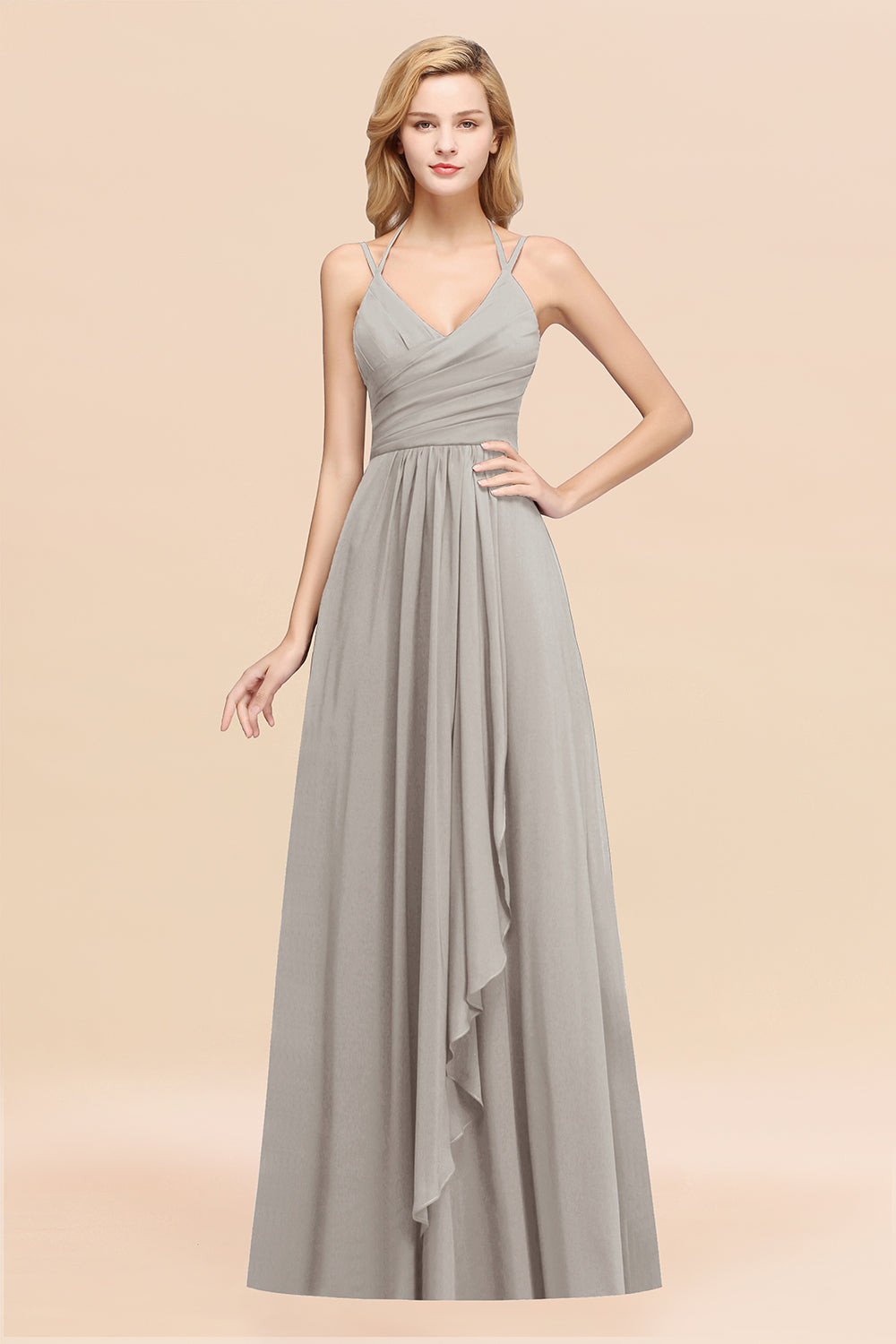Affordable Chiffon Burgundy Bridesmaid Dresses With Spaghetti Straps - Fashionpara