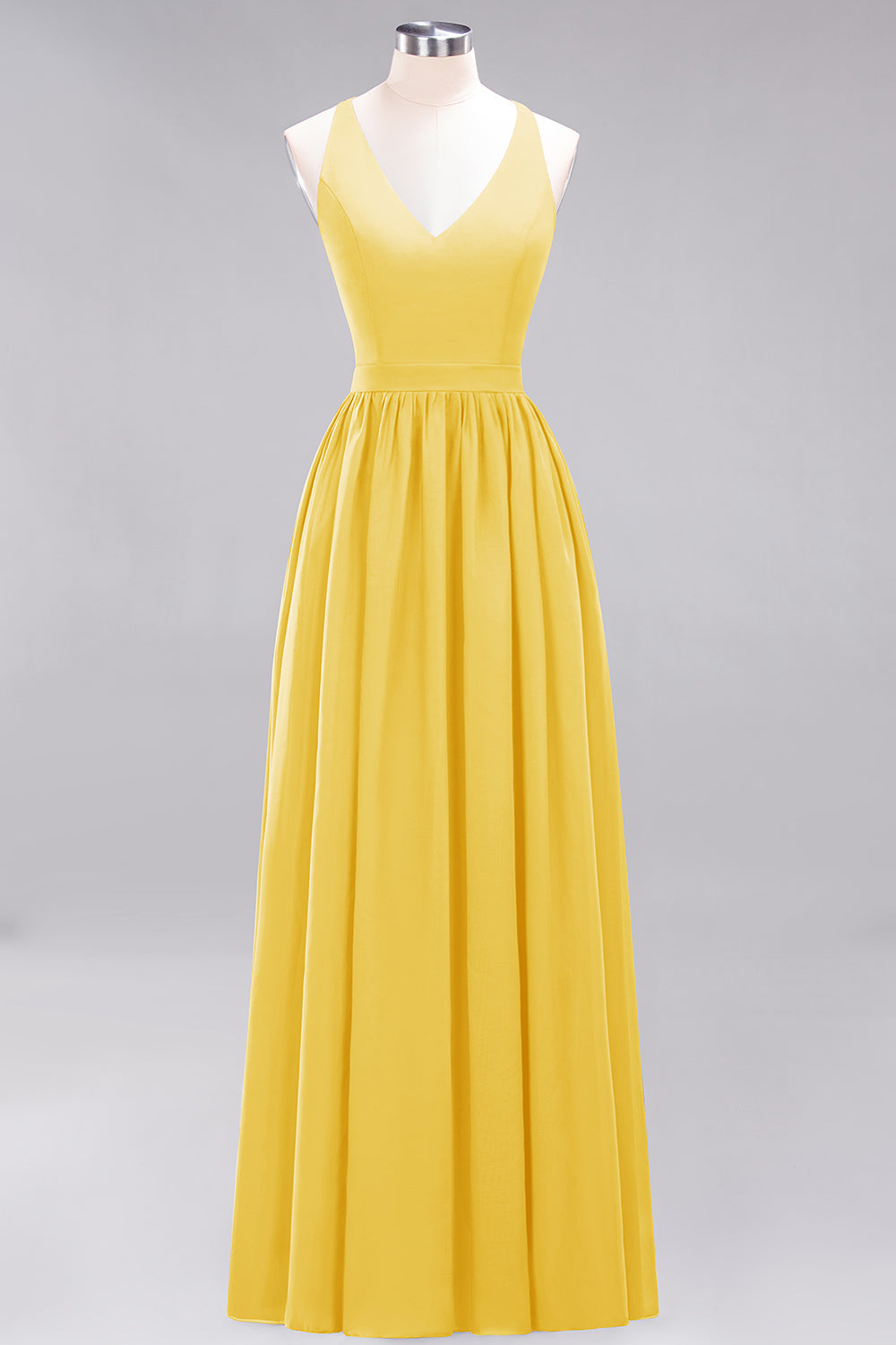 Affordable Chiffon V-Neck Sleeveless Lace Bridesmaid Dresses - Fashionpara