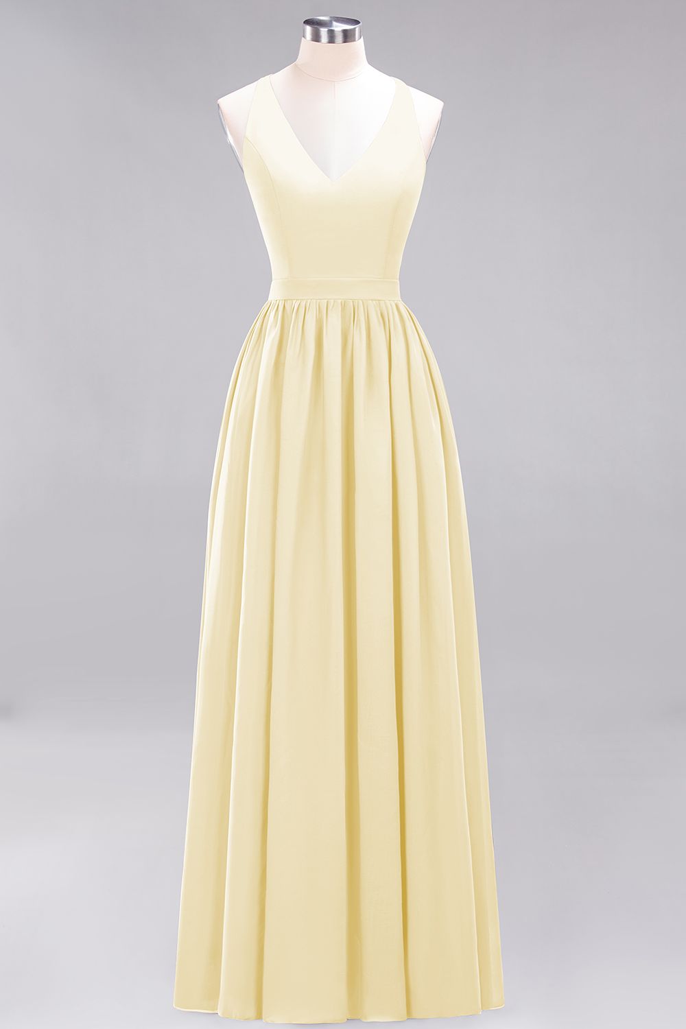 Affordable Chiffon V-Neck Sleeveless Lace Bridesmaid Dresses - Fashionpara