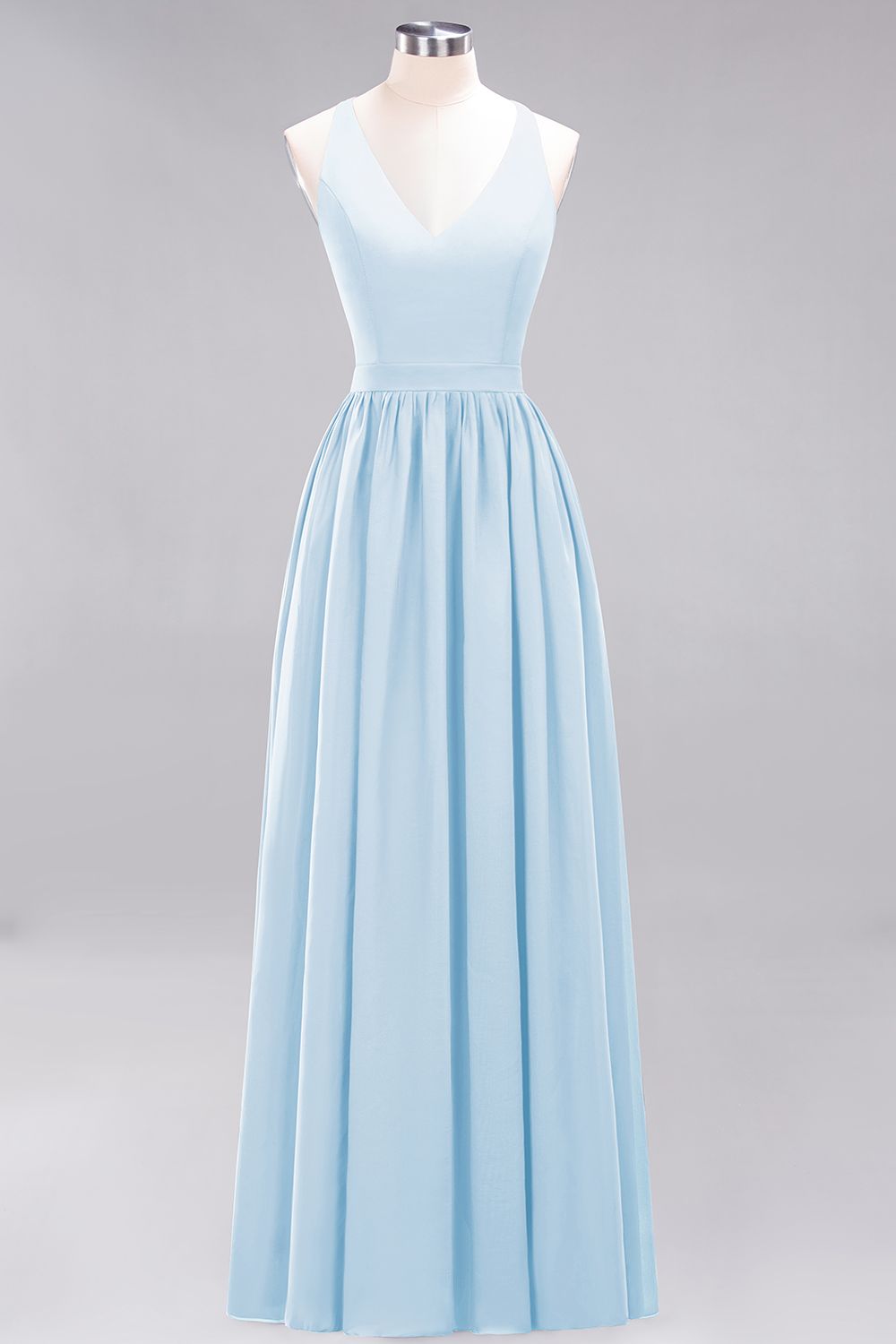 Affordable Chiffon V-Neck Sleeveless Lace Bridesmaid Dresses - Fashionpara