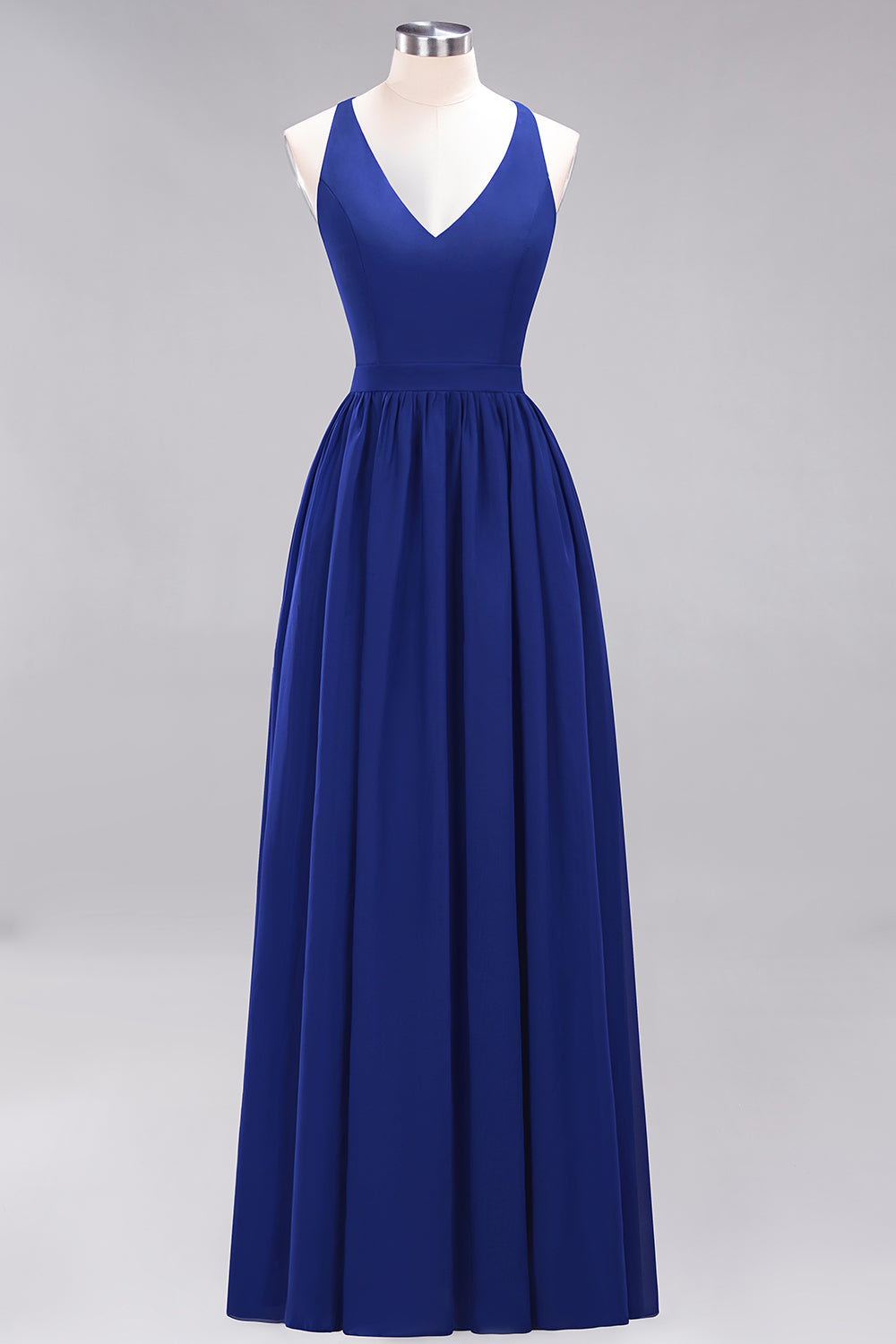 Affordable Chiffon V-Neck Sleeveless Lace Bridesmaid Dresses - Fashionpara