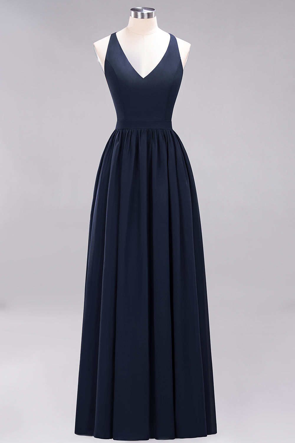 Affordable Chiffon V-Neck Sleeveless Lace Bridesmaid Dresses - Fashionpara