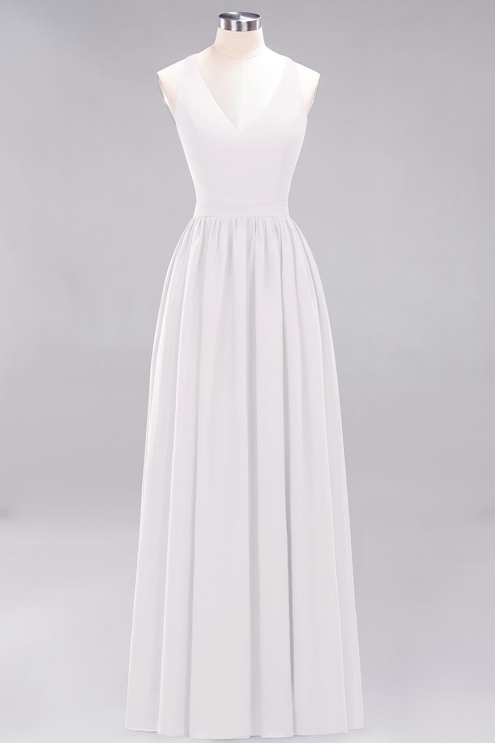 Affordable Chiffon V-Neck Sleeveless Lace Bridesmaid Dresses - Fashionpara