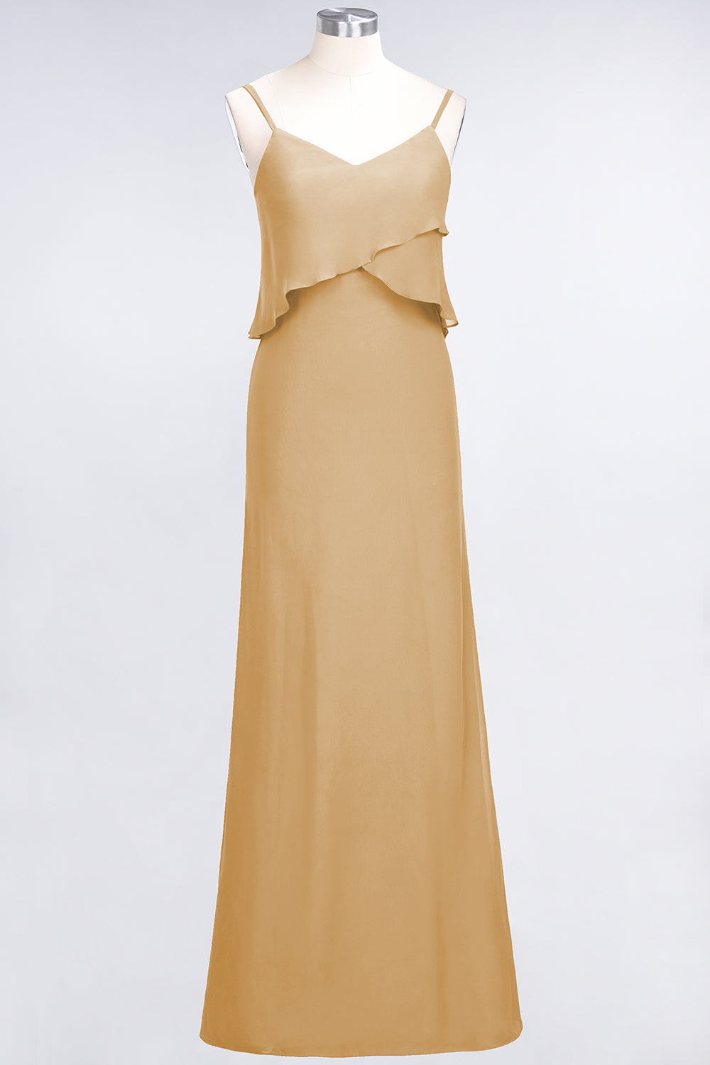 Affordable Spaghetti-Straps V-Neck Burgundy Chiffon Bridesmaid dresses - Fashionpara