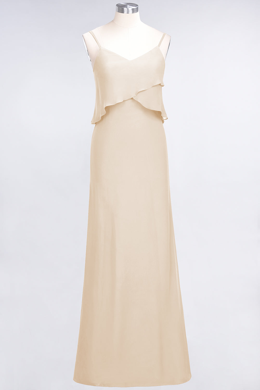 Affordable Spaghetti-Straps V-Neck Burgundy Chiffon Bridesmaid dresses - Fashionpara