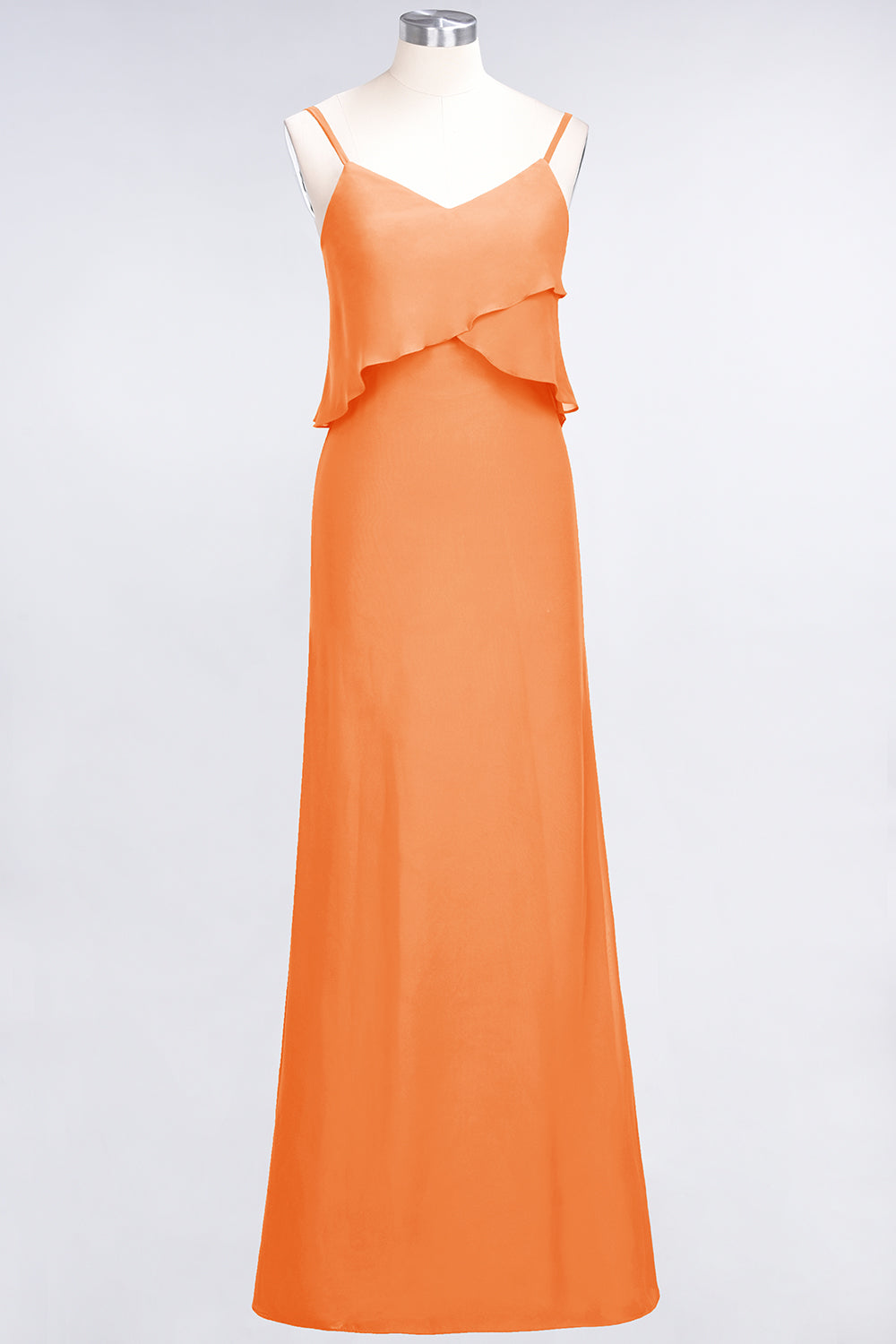 Affordable Spaghetti-Straps V-Neck Burgundy Chiffon Bridesmaid dresses - Fashionpara