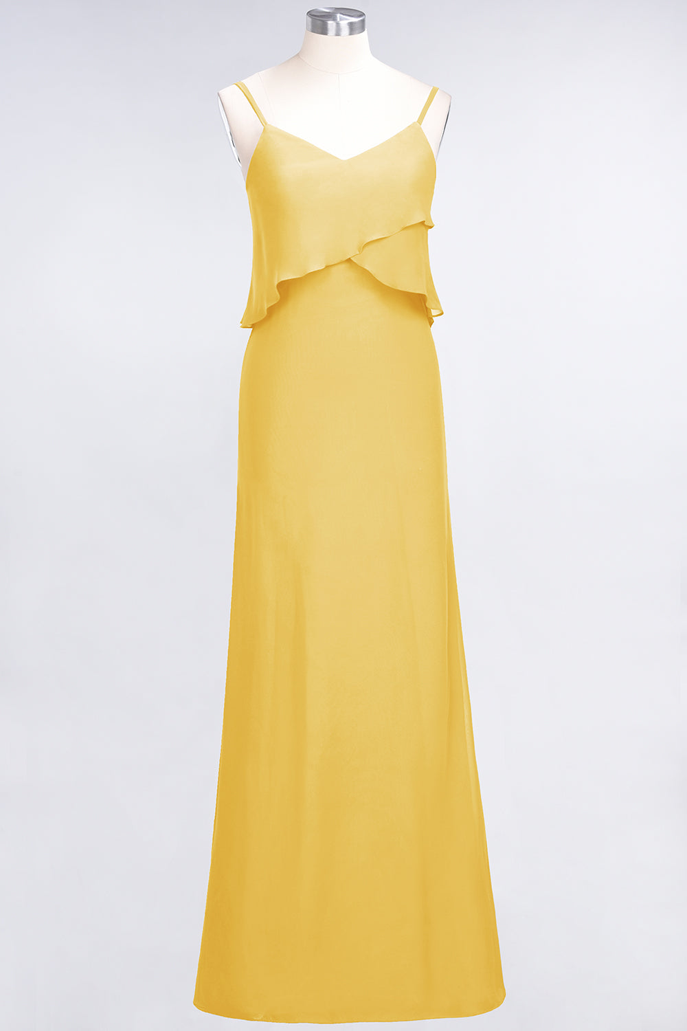 Affordable Spaghetti-Straps V-Neck Burgundy Chiffon Bridesmaid dresses - Fashionpara