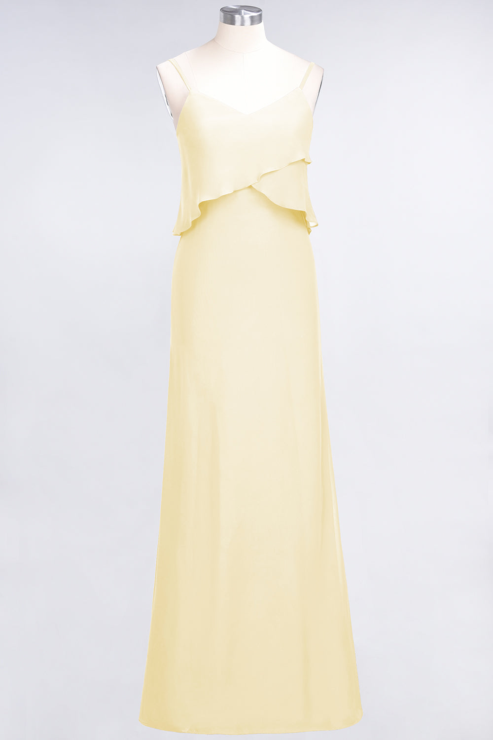Affordable Spaghetti-Straps V-Neck Burgundy Chiffon Bridesmaid dresses - Fashionpara