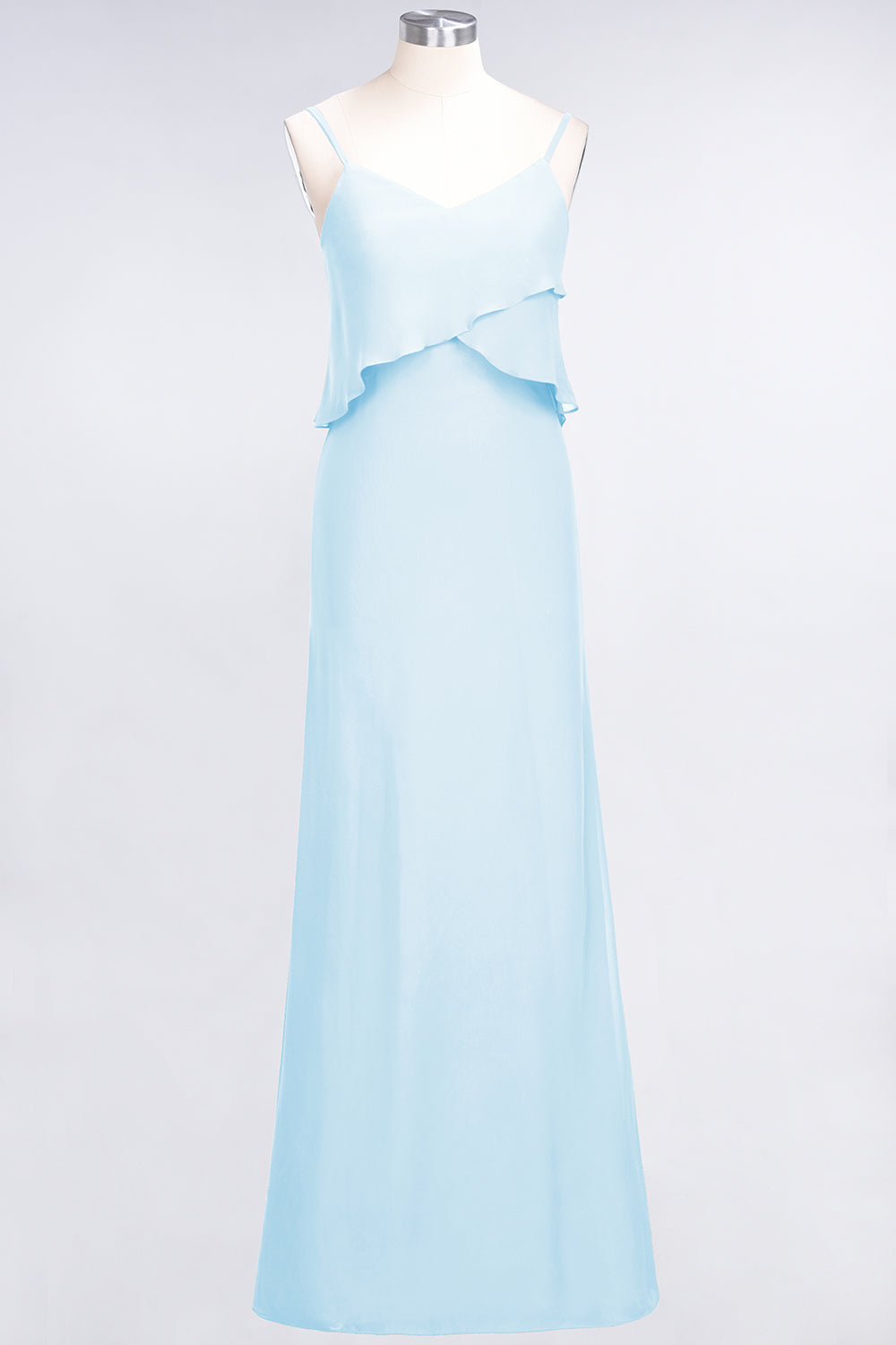 Affordable Spaghetti-Straps V-Neck Burgundy Chiffon Bridesmaid dresses - Fashionpara