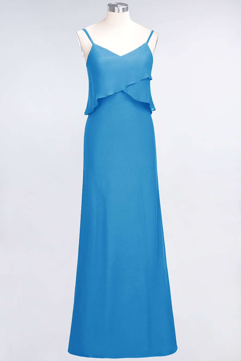 Affordable Spaghetti-Straps V-Neck Burgundy Chiffon Bridesmaid dresses - Fashionpara