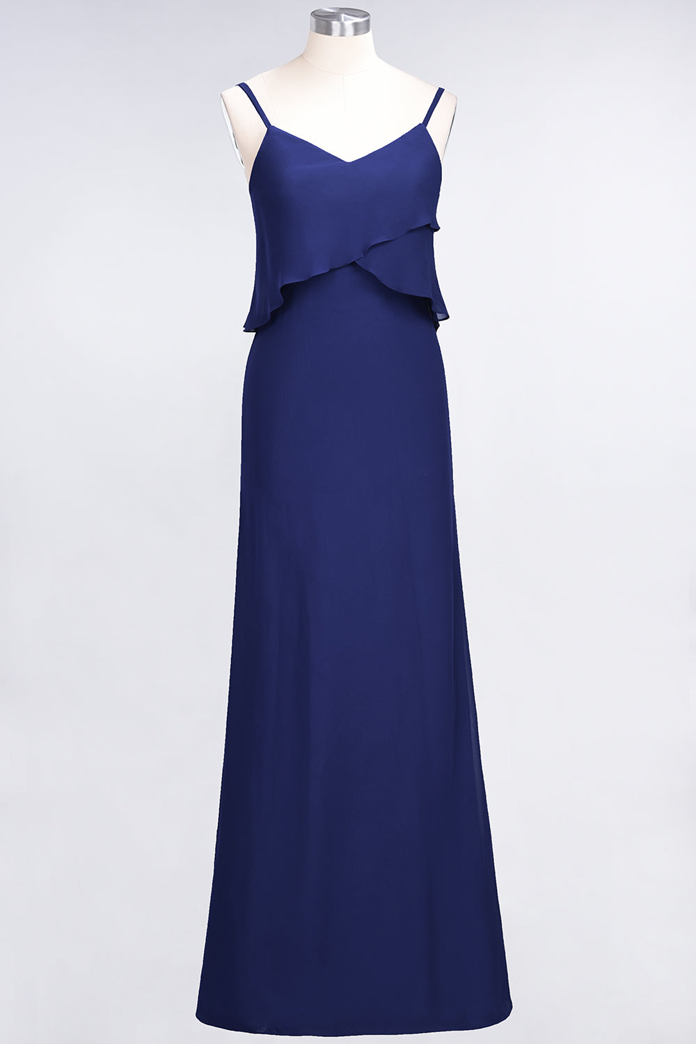 Affordable Spaghetti-Straps V-Neck Burgundy Chiffon Bridesmaid dresses - Fashionpara