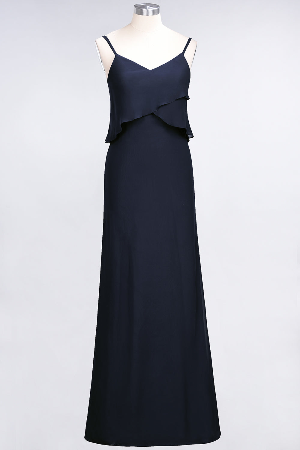 Affordable Spaghetti-Straps V-Neck Burgundy Chiffon Bridesmaid dresses - Fashionpara