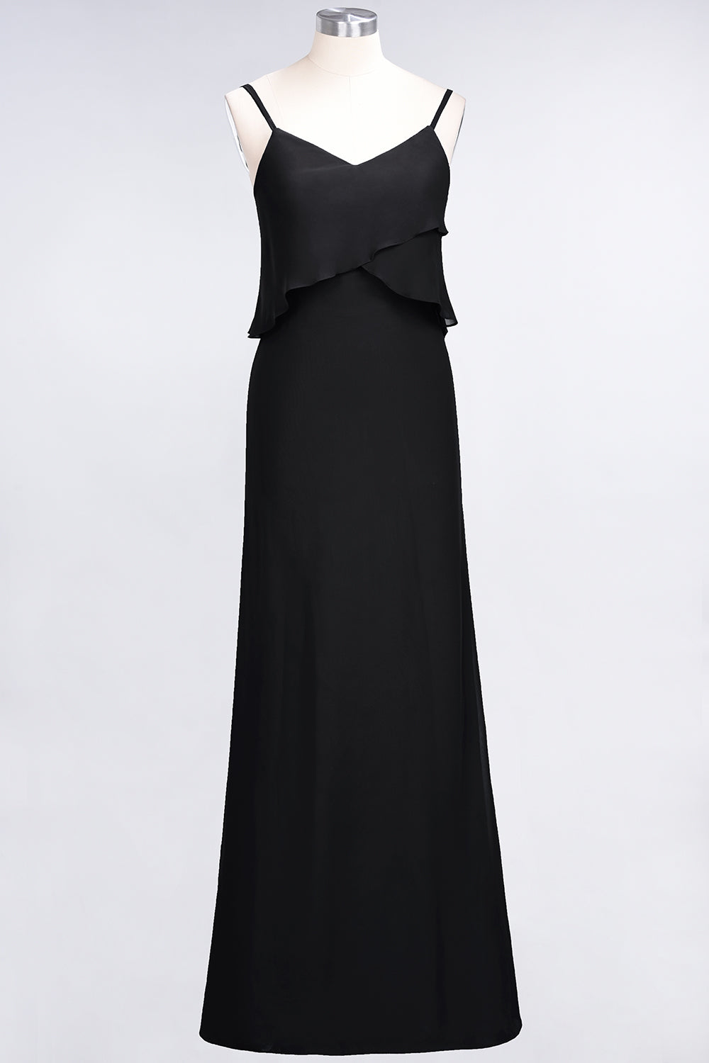 Affordable Spaghetti-Straps V-Neck Burgundy Chiffon Bridesmaid dresses - Fashionpara