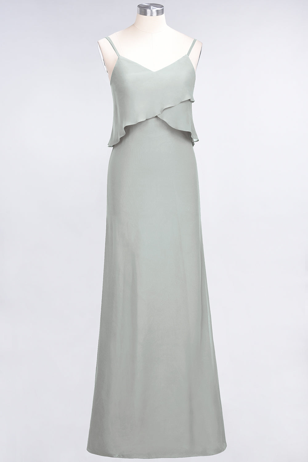 Affordable Spaghetti-Straps V-Neck Burgundy Chiffon Bridesmaid dresses - Fashionpara
