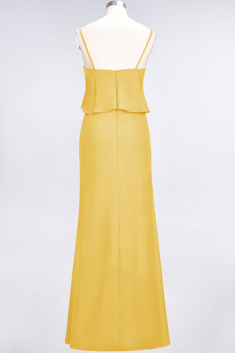 Affordable Spaghetti-Straps V-Neck Burgundy Chiffon Bridesmaid dresses