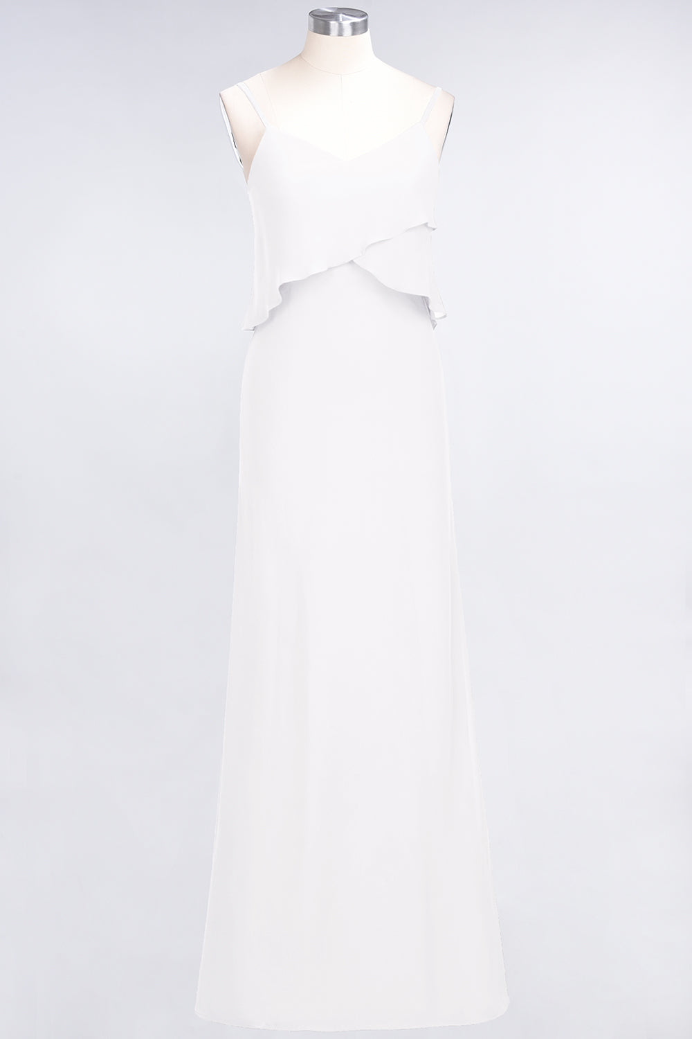 Affordable Spaghetti-Straps V-Neck Burgundy Chiffon Bridesmaid dresses - Fashionpara