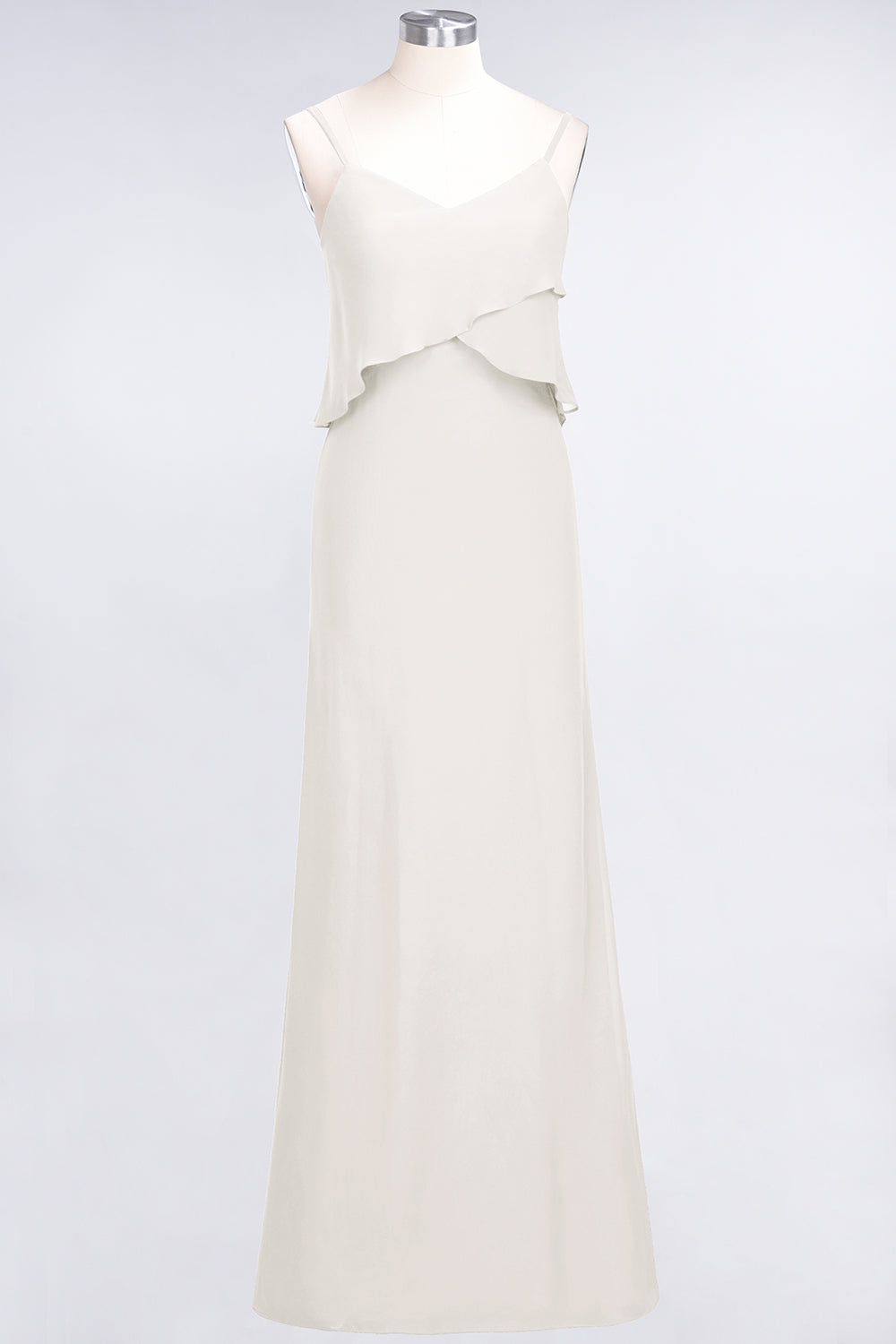 Affordable Spaghetti-Straps V-Neck Burgundy Chiffon Bridesmaid dresses - Fashionpara
