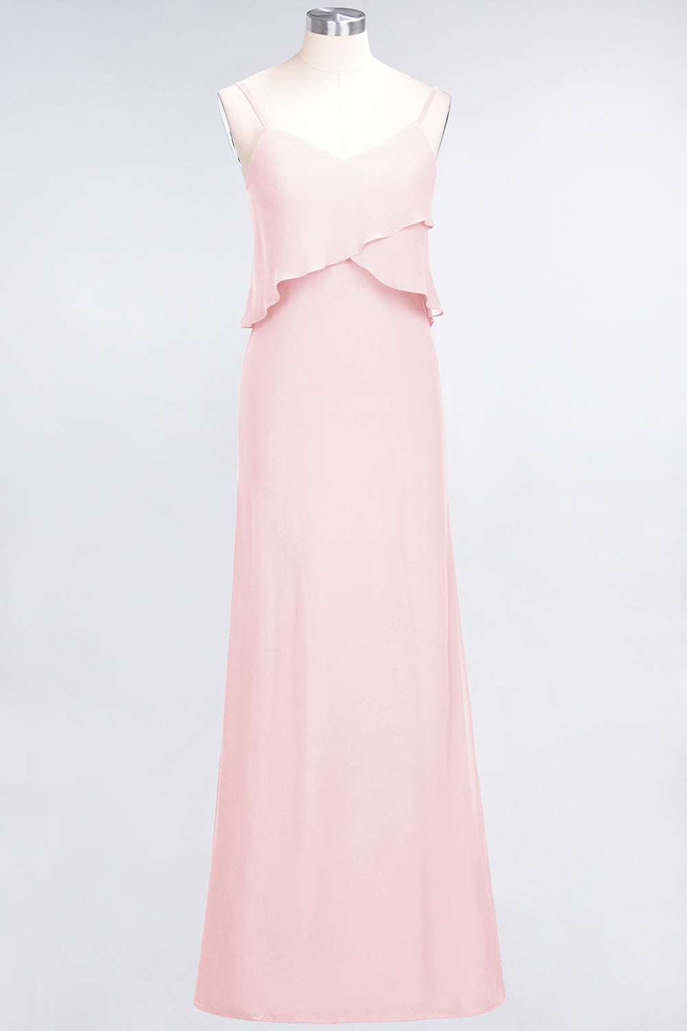 Affordable Spaghetti-Straps V-Neck Burgundy Chiffon Bridesmaid dresses - Fashionpara