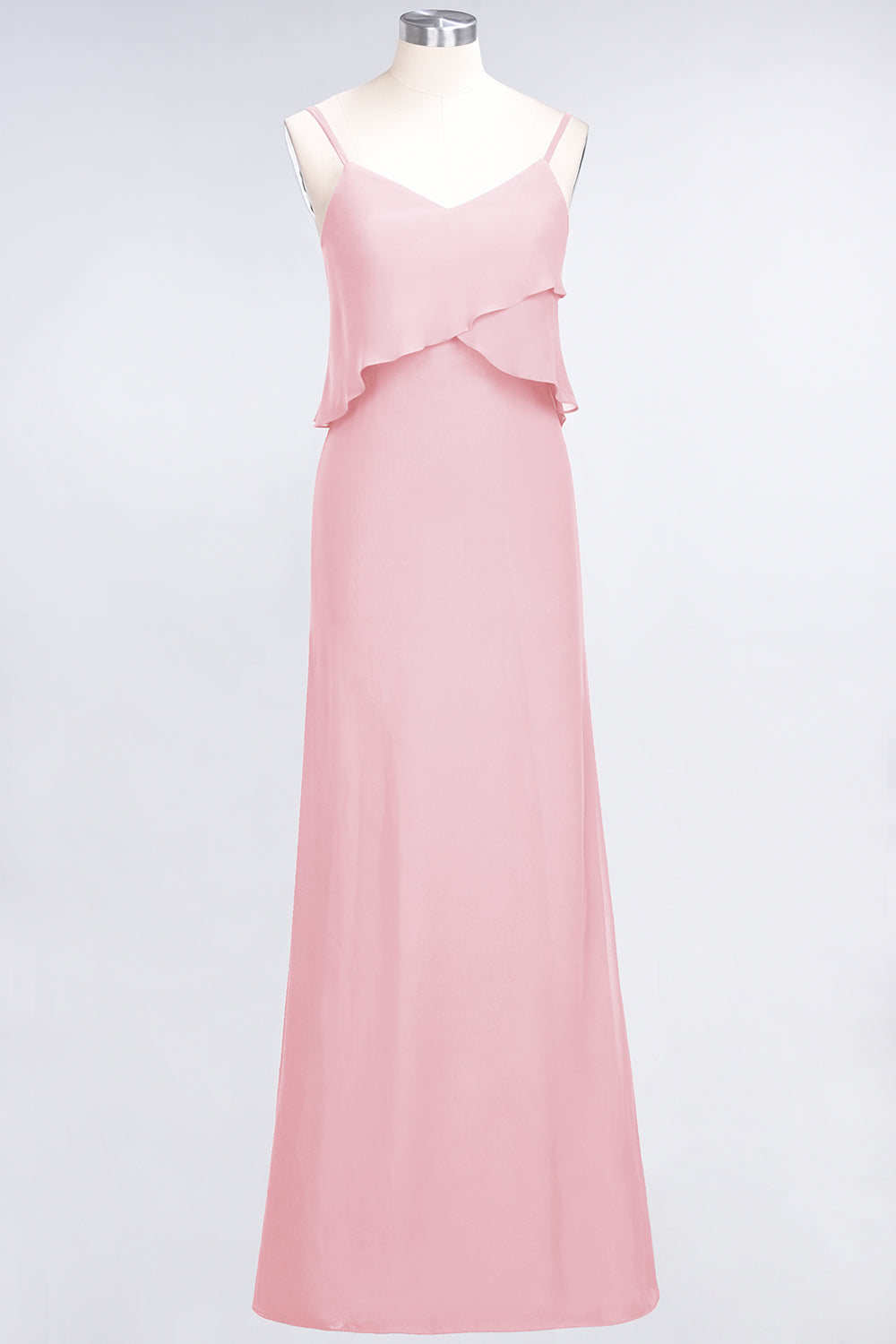 Affordable Spaghetti-Straps V-Neck Burgundy Chiffon Bridesmaid dresses - Fashionpara