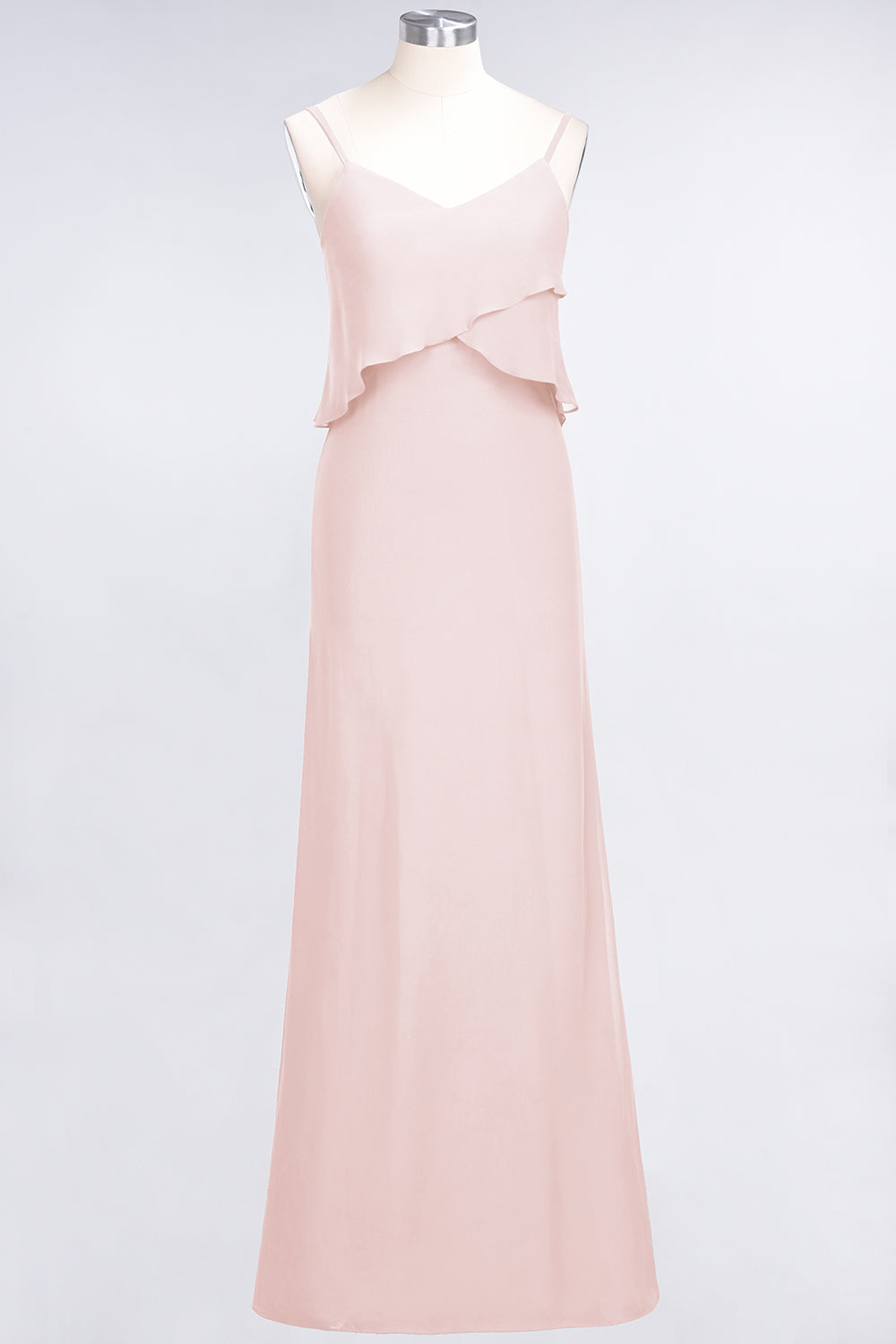 Affordable Spaghetti-Straps V-Neck Burgundy Chiffon Bridesmaid dresses - Fashionpara