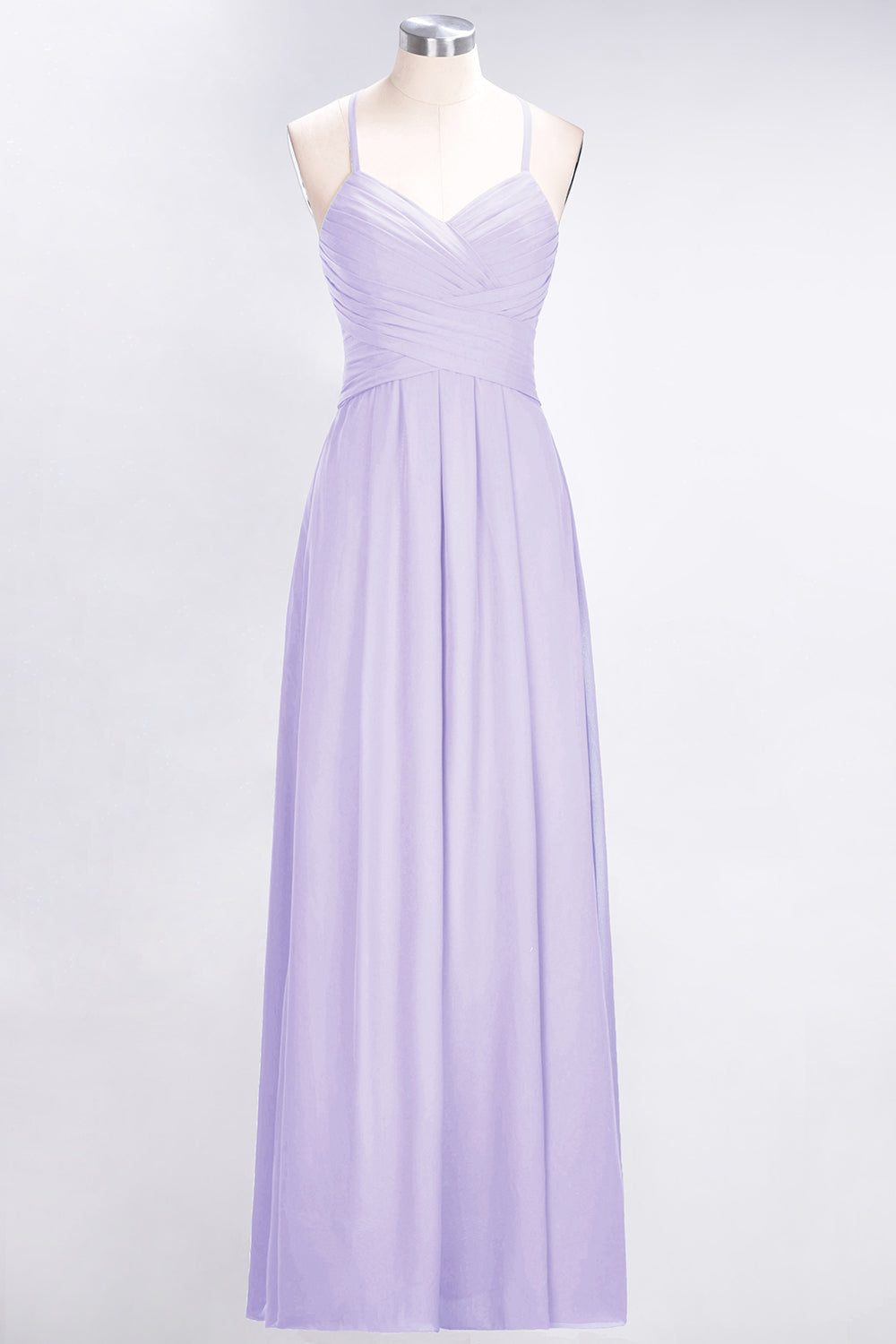 Affordable Spaghetti Straps V-Neck Burgundy Chiffon Bridesmaid Dresses with Keyhole Back - Fashionpara