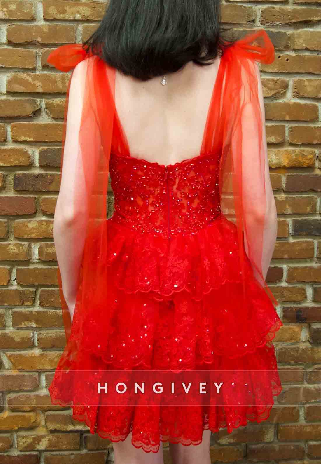 Red Bowknot Pleated Sleeveless A-Line Beading Ruched Short Homecoming Dresses
