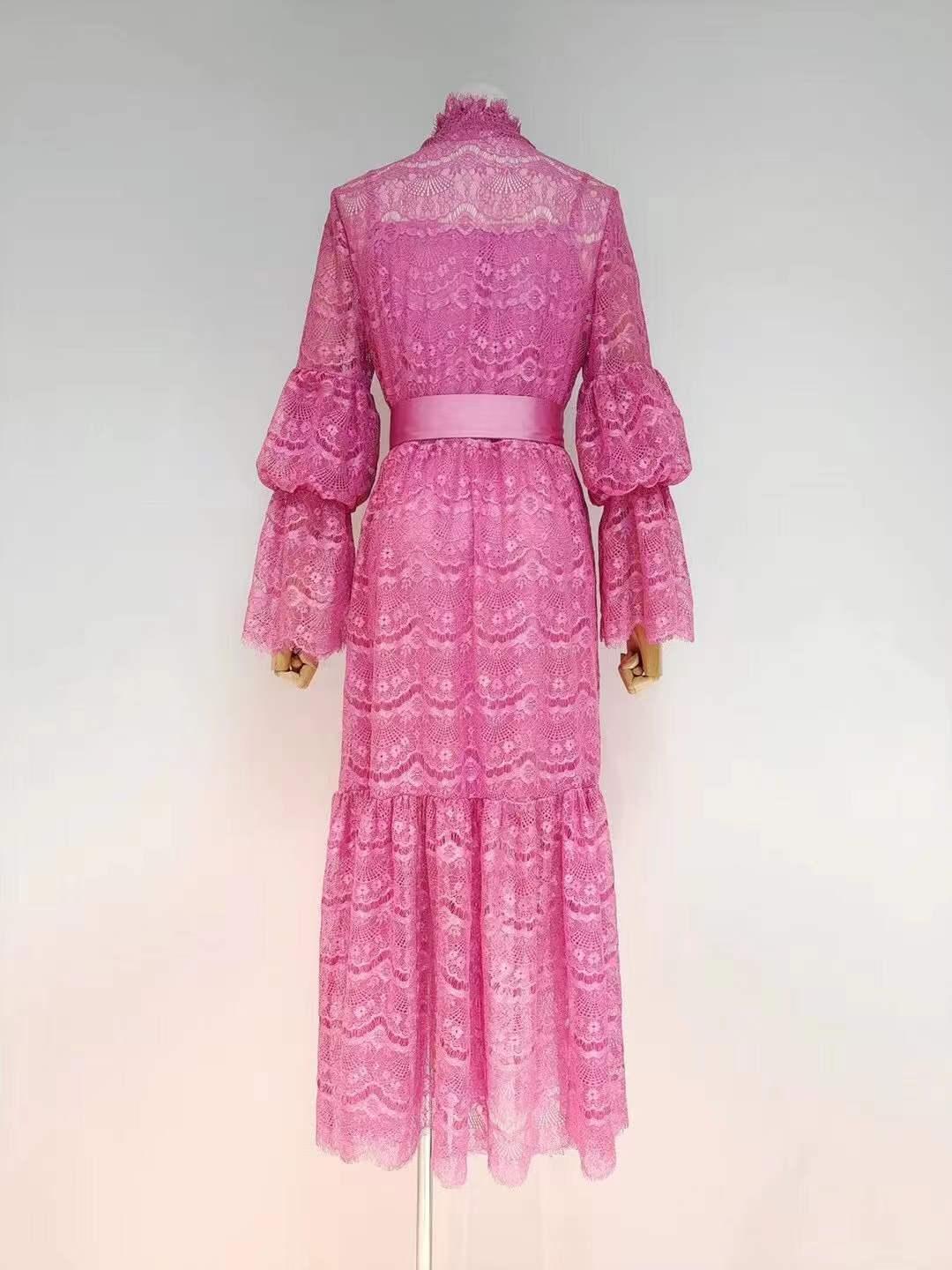 KittenAlarm - Alexine Layered Flounce Sleeves Eyelet Dress