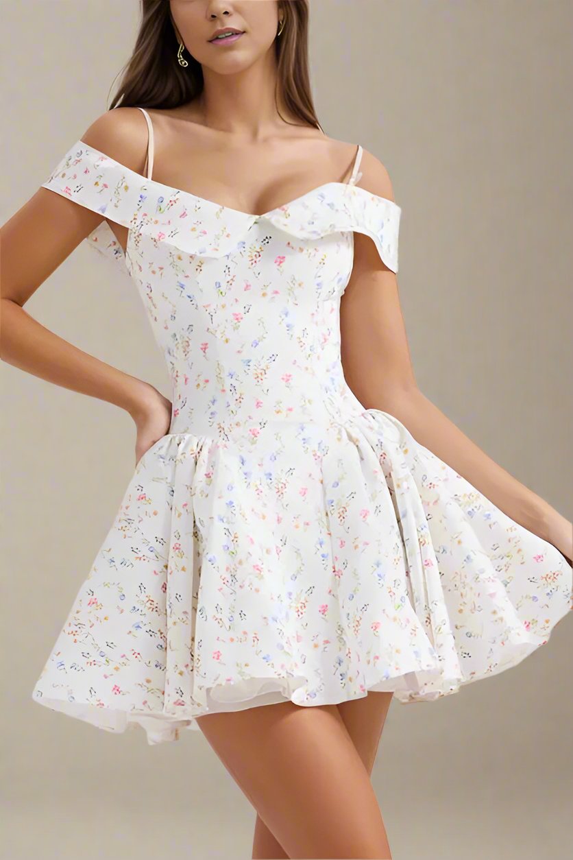 Allanah Bodycon Day Mini Dress - Pearl White - Fashionpara