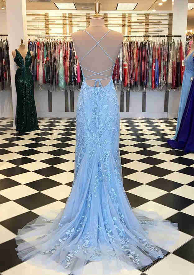 Amazing Laced Prom Dress/Evening Dress with Crystal and Mermaid/Trumpet Scoop Neck Sleeves - Fashionpara