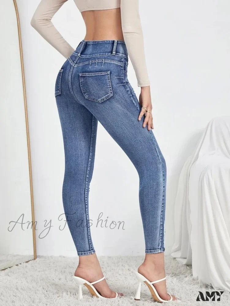 Amy Fashion - Autumn Stretch Ripped Fashion Casual Skinny Slim Denim Pencil Jean