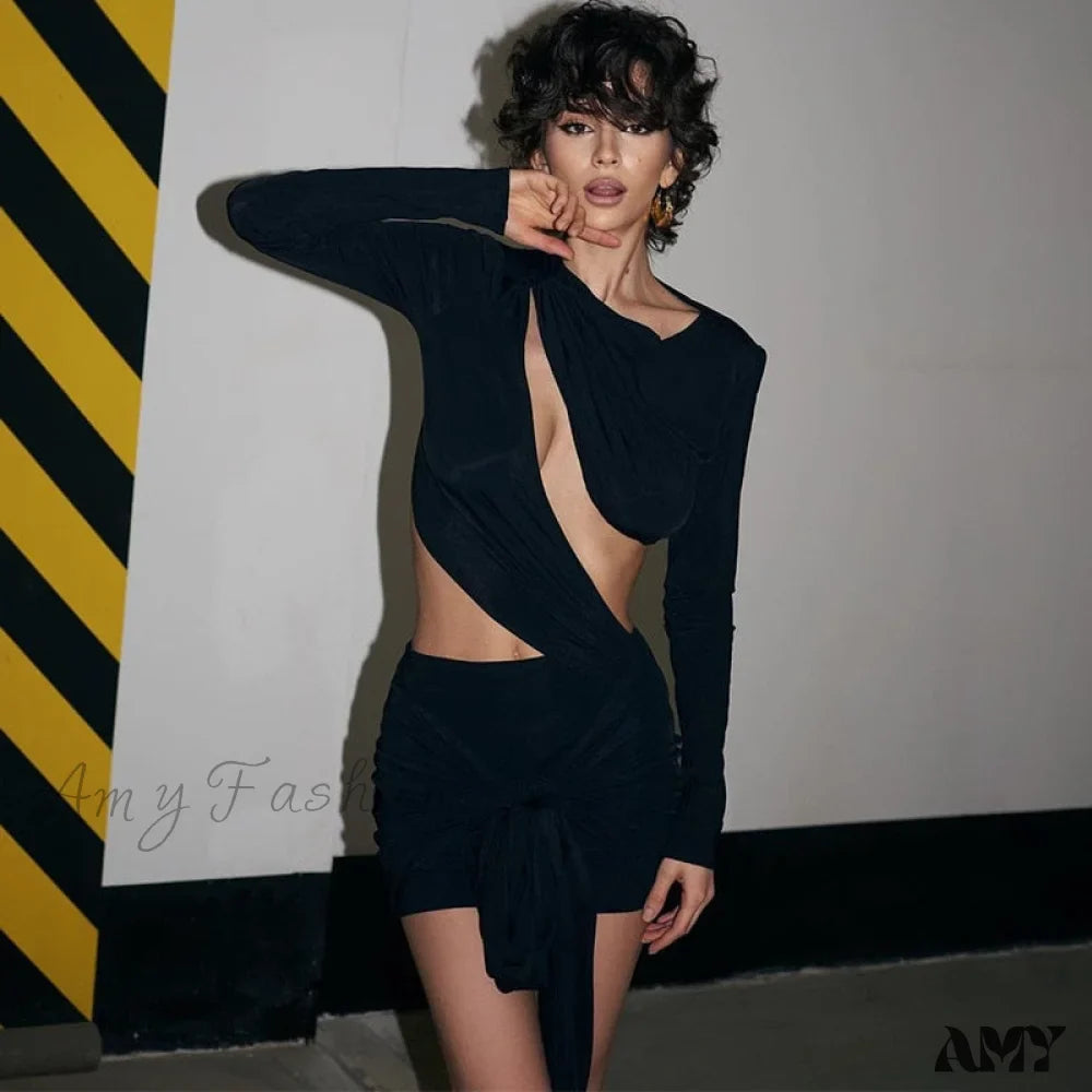 Twist-Knot Cutout Long-Sleeve Bodycon Maxi Dress 6