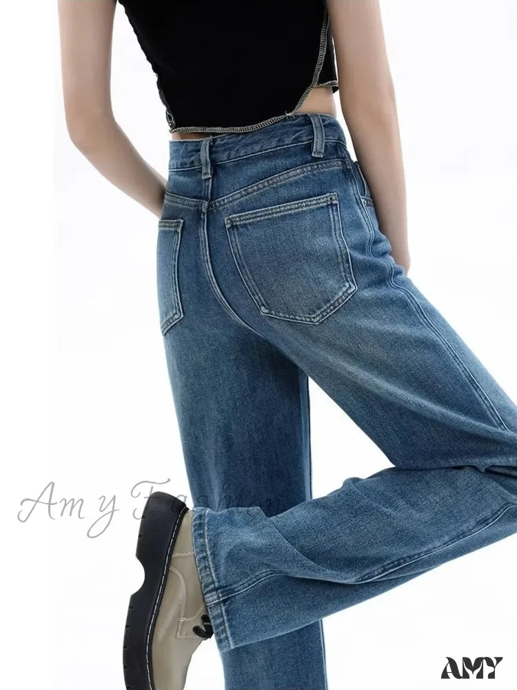 Amy Fashion - Vintage Harajuku Teenagers Y2k Aesthetic Clothing Autumn Baggy Jean