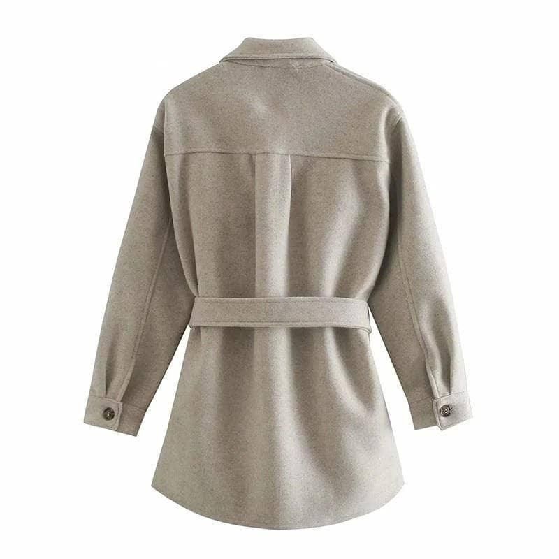 Shadya Belted Wool Shirt Coat 8