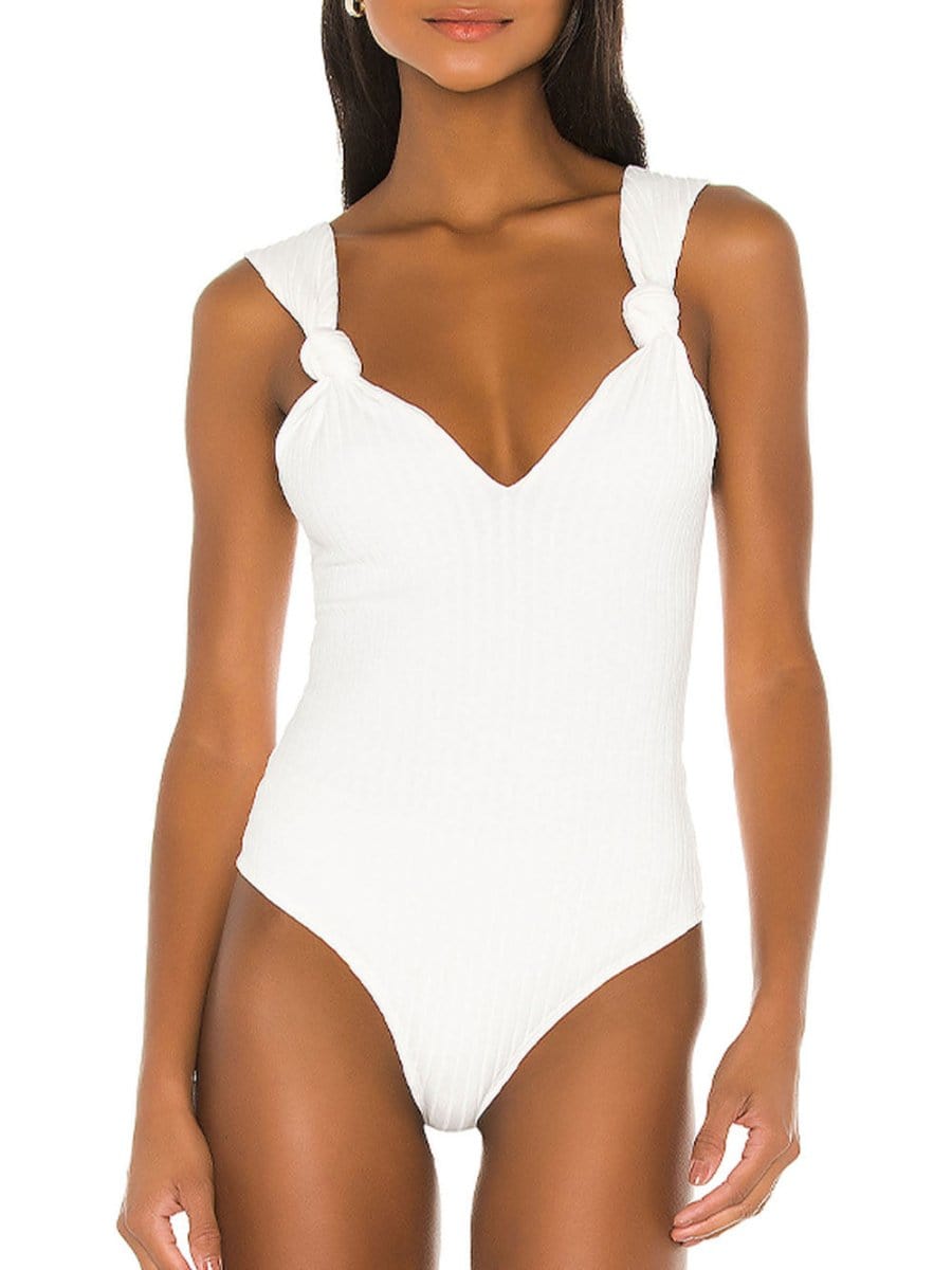 Anne Knit Shoulder Backless Bodysuit - Fashion Pov