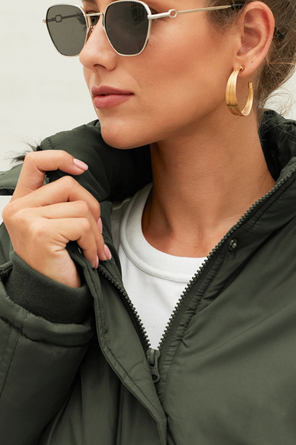 Anteroposterior Asymmetry Cotton Hooded Coat for Style