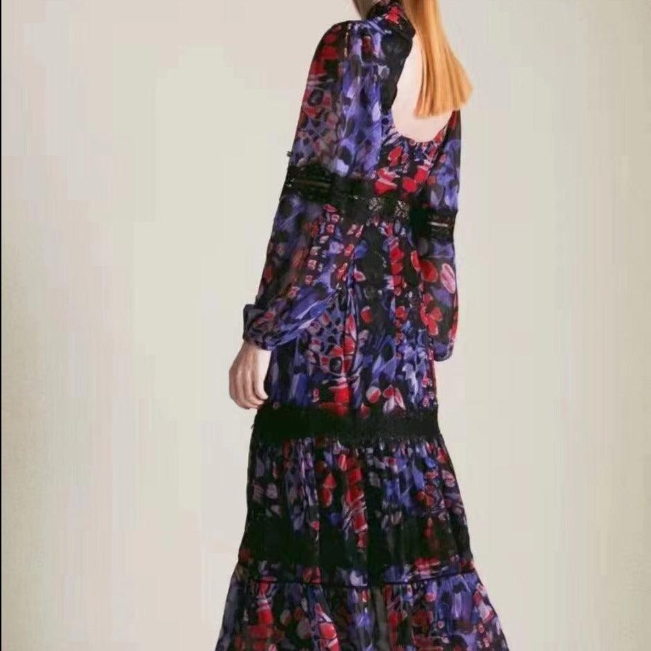 KittenAlarm - Arvid Allover Print Bohemian Dress
