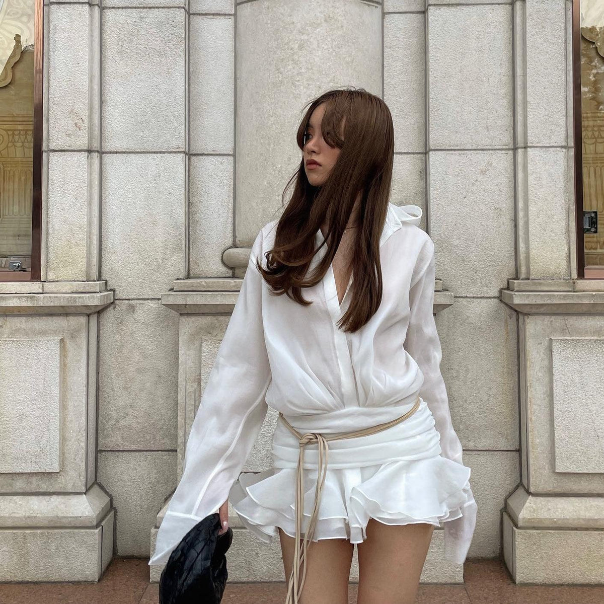 Pleated Shirt Mini Dress 13