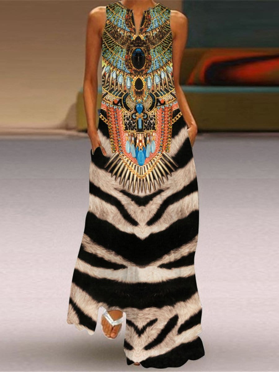 Feather Maxi Dress - Fashionpara