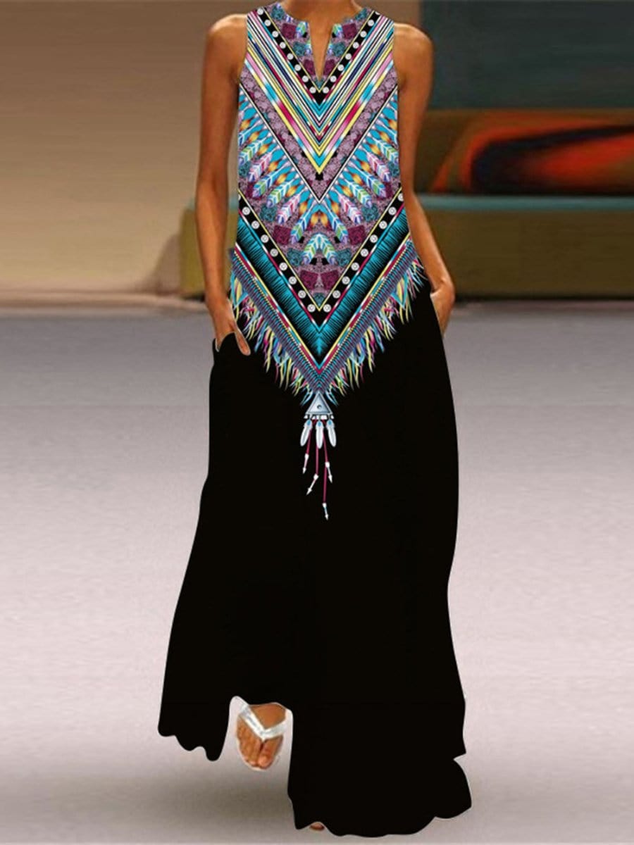 Feather Maxi Dress - Fashionpara