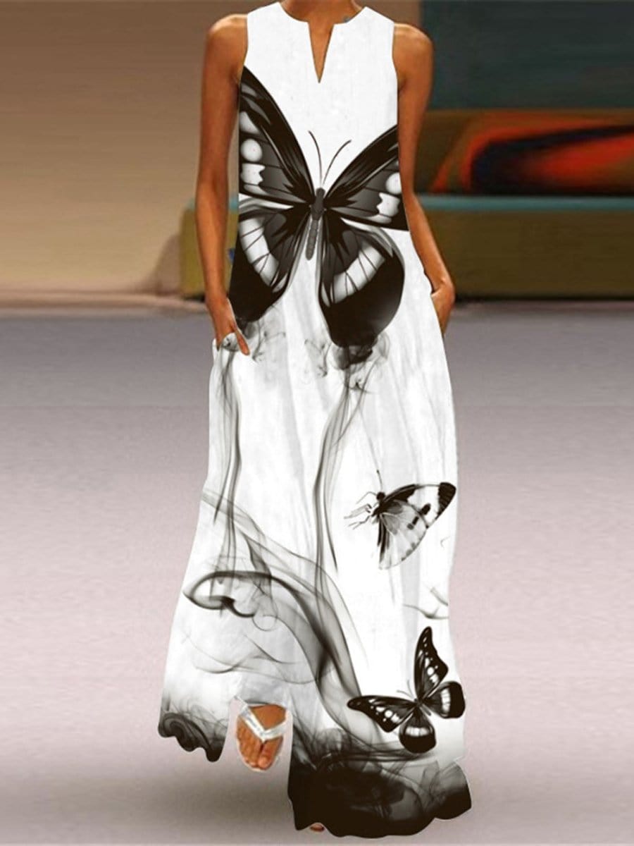 Feather Maxi Dress - Fashionpara