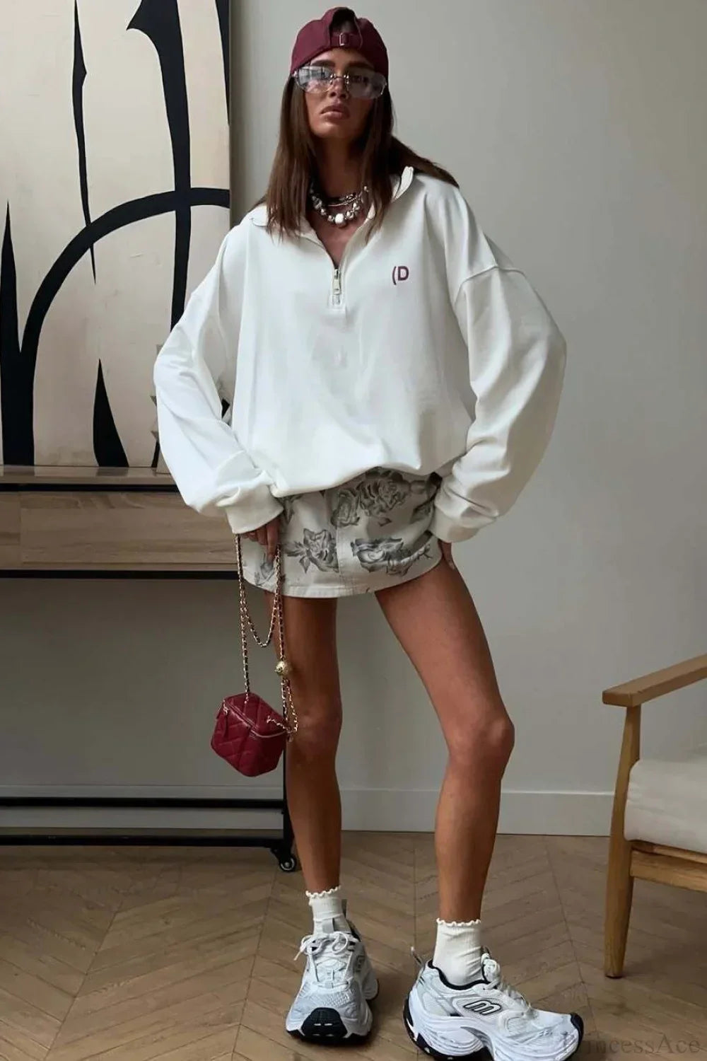 Athletic Color Block Letter Print Casual Sweatshirt 4