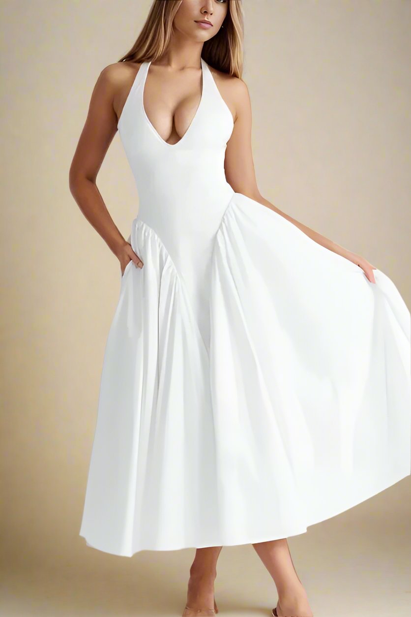 Austen Bodycon Midi Dress - Pearl White - Fashionpara