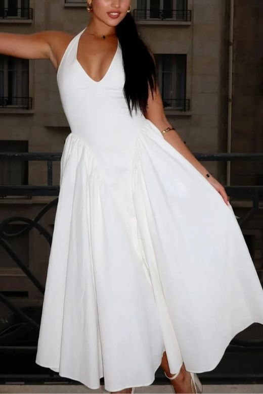 Austen Bodycon Midi Dress - Pearl White - Fashionpara