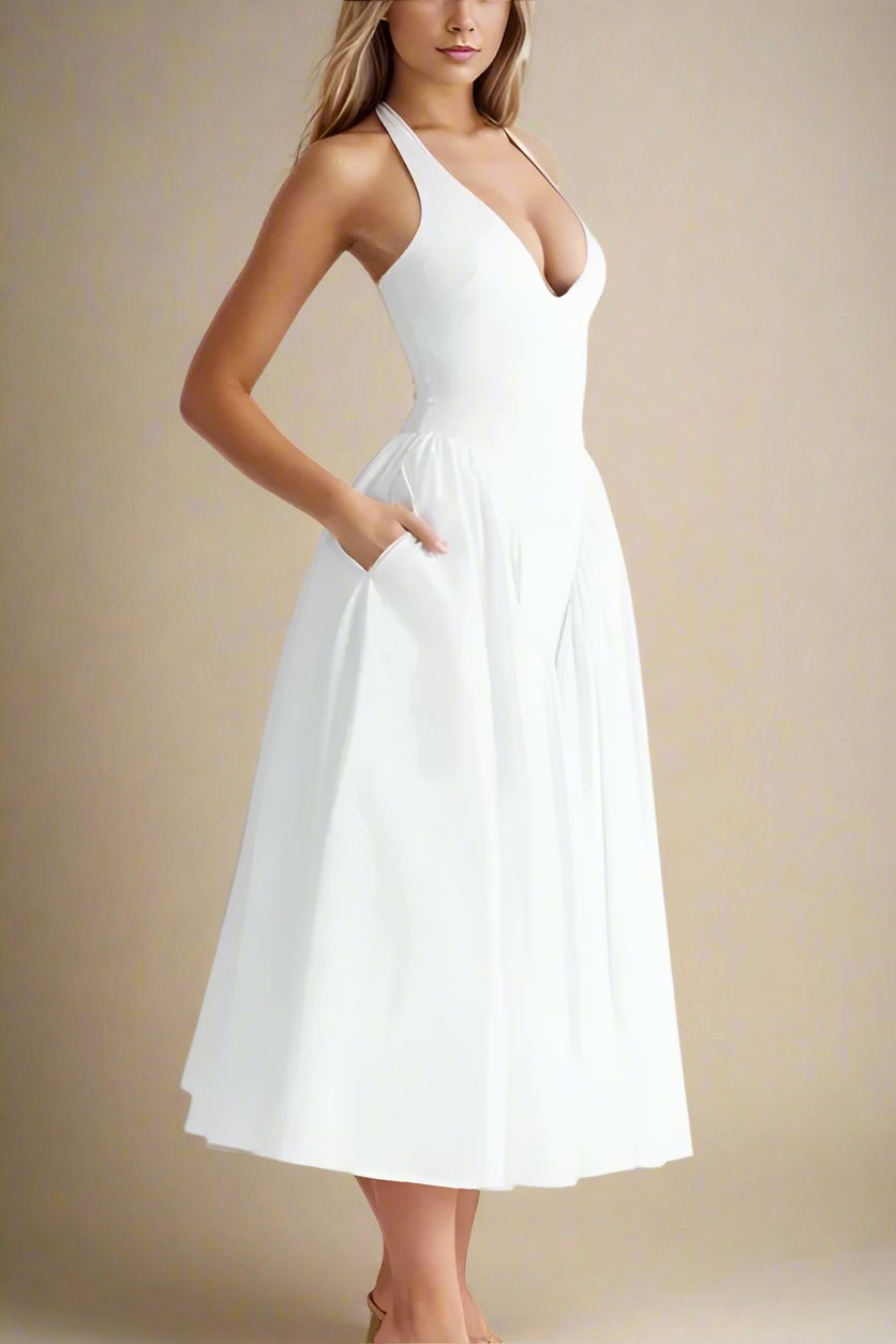 Austen Bodycon Midi Dress - Pearl White - Fashionpara