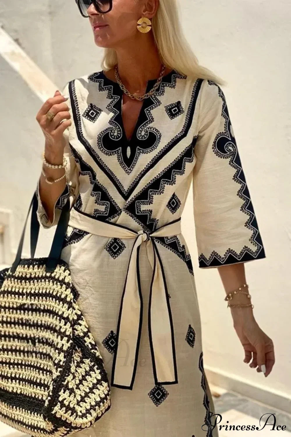 Autumn Fragrant Hemp A-line Boho Dress