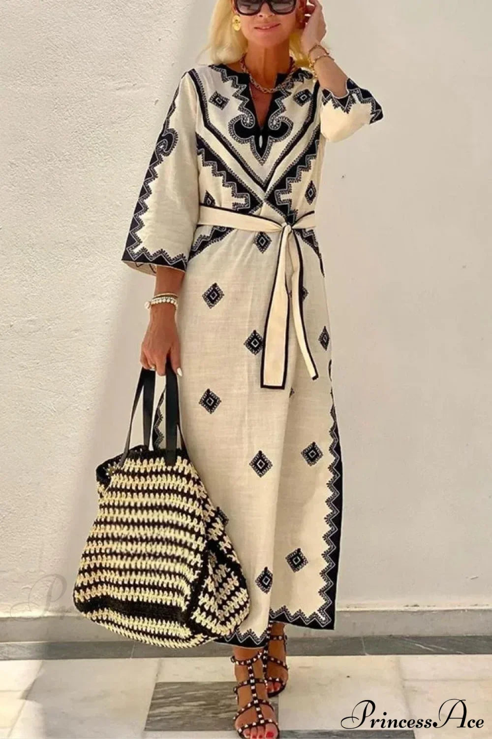 Autumn Fragrant Hemp A-line Boho Dress