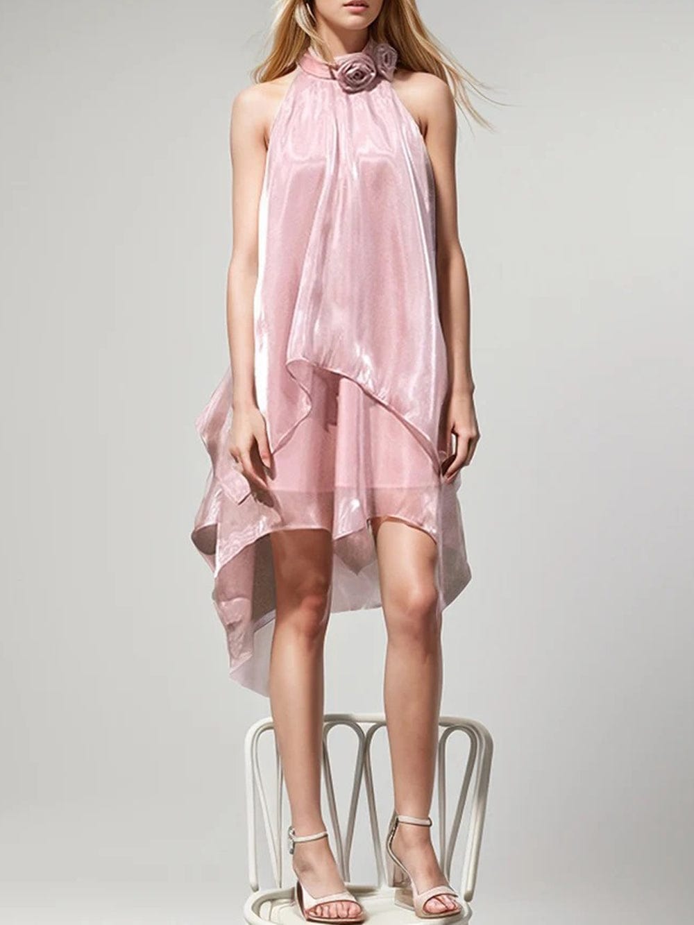 Appliques Sleeveless Mini - Fashionpara